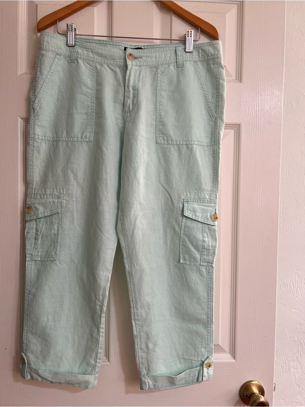 Banana Republic Mint Green Cropped Cargo Pants